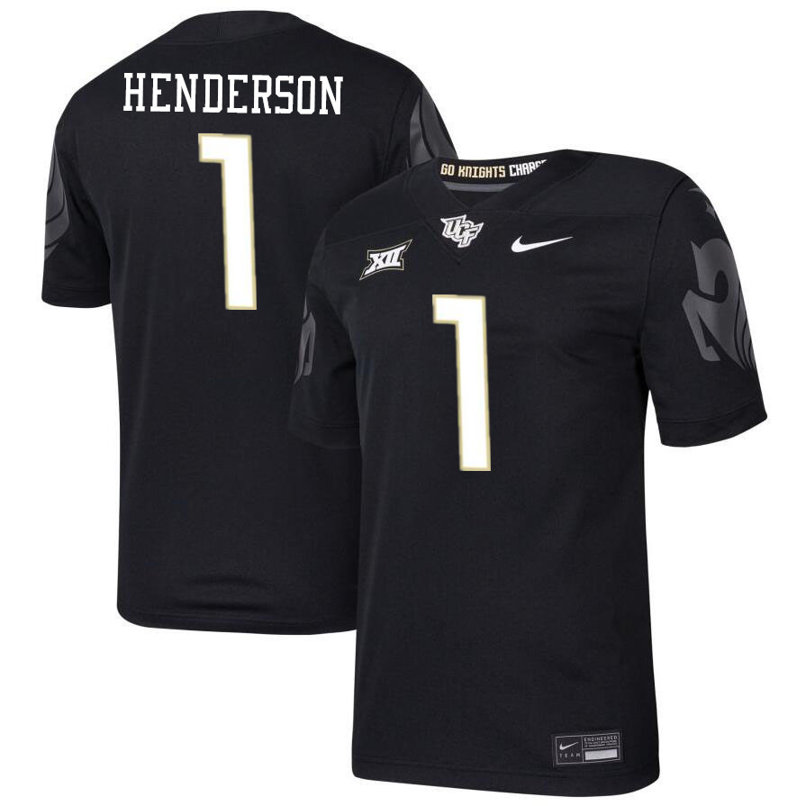 Men #1 Ja'Cari Henderson UCF Knights Big 12 Conference College Football Jerseys Stitched-Black